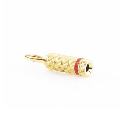 EPCOM PROAUDIO - Conector Banana Tipo Tornillo para Bocinas | Instalaciones Profesionales de Audio | Chapado en Oro | Color Rojo (1 Pieza)