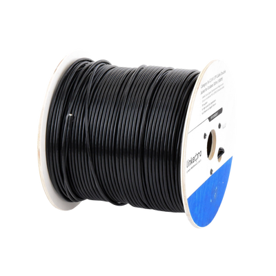 LINKEDPRO BY EPCOM - Bobina de Cable de 305 Metros (1000 Pies) Cat5e, Aleación de Cobre y Aluminio (CCA), Color Negro, Uso Intemperie, Doble Forro