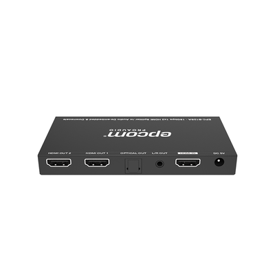 EPCOM PROAUDIO - Splitter HDMI 1x2 | 4K@60Hz | Extractor de Audio | Down Scaler | HDR  4:4:4 | EDID | 18Gbps