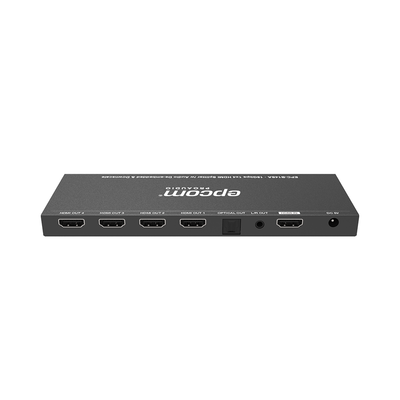 EPCOM PROAUDIO - Splitter HDMI 1x4 | 1 Entrada a 4 salidas (Simultaneas) | 4K@60Hz | Extractor de Audio | Down Scaler | HDR  4:4:4 | EDID | 18Gbps