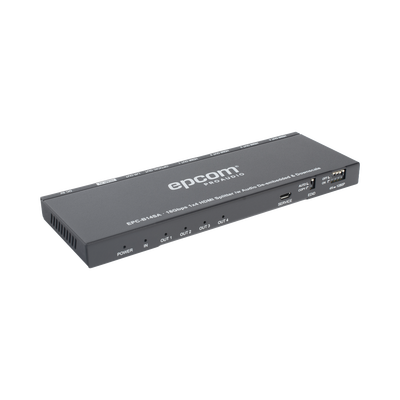 EPCOM PROAUDIO - Splitter HDMI 1x4 | 1 Entrada a 4 salidas (Simultaneas) | 4K@60Hz | Extractor de Audio | Down Scaler | HDR  4:4:4 | EDID | 18Gbps