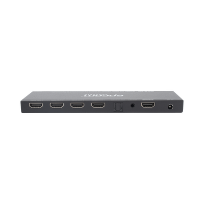 EPCOM PROAUDIO - Splitter HDMI 1x4 | 1 Entrada a 4 salidas (Simultaneas) | 4K@60Hz | Extractor de Audio | Down Scaler | HDR  4:4:4 | EDID | 18Gbps