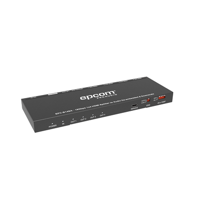 EPCOM PROAUDIO - Splitter HDMI 1x4 | 1 Entrada a 4 salidas (Simultaneas) | 4K@60Hz | Extractor de Audio | Down Scaler | HDR  4:4:4 | EDID | 18Gbps