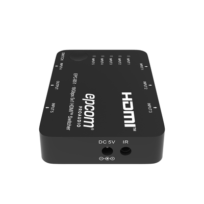 EPCOM PROAUDIO - Switch HDMI 5x1 | 18Gbps | 4K@60Hz | YCbCr 4:4:4 | HDR, Dolby Vision y HLG | Soporte 3D | Conmutación Automática y Manual | Diseño Compacto