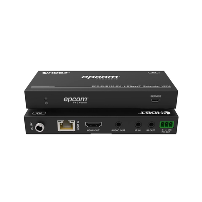 EPCOM PROAUDIO - Kit Extensor HDMI | 4K2K@60HZ | HDR 4:4:4 | HDBaseT | 120/150m | Salida de Audio | HDCP 2.2 | IR Bidireccional