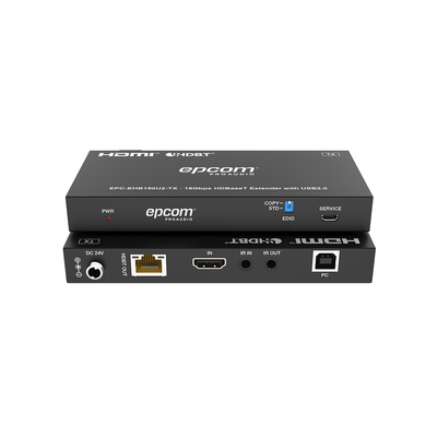 EPCOM PROAUDIO - Kit Extensor HDMI con KVM |  4K@60Hz 4:4:4 | 150m en 1080 | 120m en 4K | HDBaseT | USB 2.0 | IR Bidireccional | POC | EDID