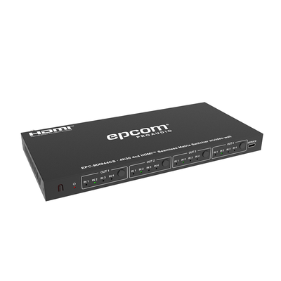 EPCOM PROAUDIO - Matriz de Video HDMI 4x4 | Ancho de Banda 10.2 Gbps | Resolución 4K@30Hz | Escalado a 1080P, 720P, 1920x1200, 4K30 | Modos Matriz y Video Wall | Control RS-232 y Remoto Infrared