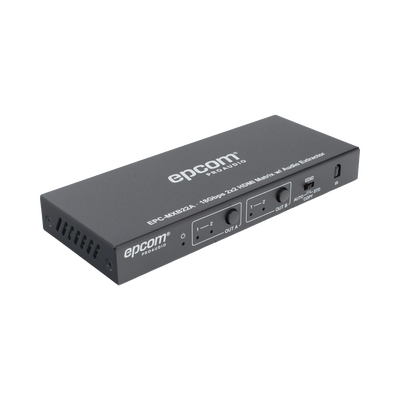 EPCOM PROAUDIO - Matricial HDMI | 2x2 | 4K2K@60Hz | HDR | YCbCr 4:4:4 | EDID Auto | Extractor de Audio | Salida de audio análoga y digitalizados | HDCP 2.2 | 18 Gbps