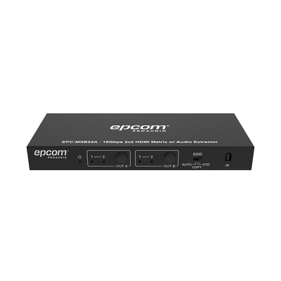 EPCOM PROAUDIO - Matricial HDMI | 2x2 | 4K2K@60Hz | HDR | YCbCr 4:4:4 | EDID Auto | Extractor de Audio | Salida de audio análoga y digitalizados | HDCP 2.2 | 18 Gbps