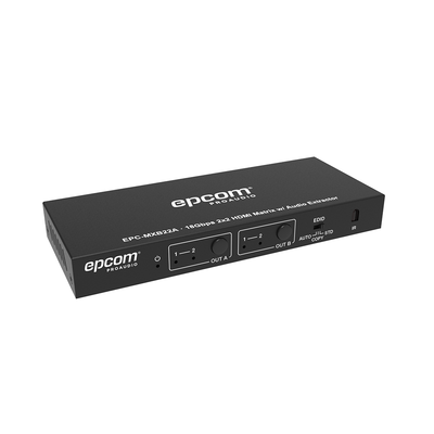 EPCOM PROAUDIO - Matricial HDMI | 2x2 | 4K2K@60Hz | HDR | YCbCr 4:4:4 | EDID Auto | Extractor de Audio | Salida de audio análoga y digitalizados | HDCP 2.2 | 18 Gbps
