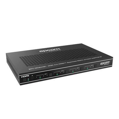 EPCOM PROAUDIO - Matriz HDMI 4×4 | Video Wall | Seamless Switch | 10 Modos de Visualización |  4K@60Hz 4:4:4 | HDMI 2.0b y HDCP 2.2 | Control vía Web, IR, RS-232 y TCP/IP