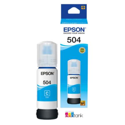 EPSON - Tinta Epson Original T504 70ml EcoTank L4150/L4160 Color Cian