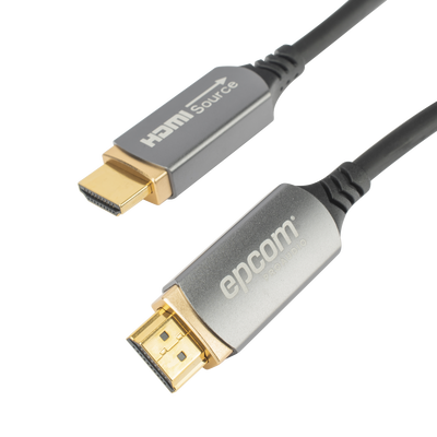 EPCOM PROAUDIO - Cable HDMI de Fibra Óptica de 15 Metros (49.21 Pies) | Alta Definición | Versión 2.1 | Alta Velocidad 18Gbps | 8K@60Hz | HDCP 2.2 | Resistente a EMI y RFI