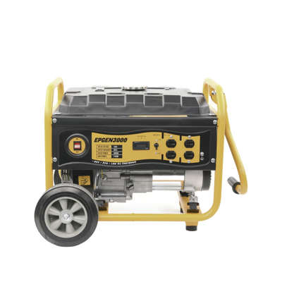 EPCOM POWERLINE - Generador a Gasolina / Planta de Emergencia 3kW (7HP), 110Vca, Encendido de Jalón, Jaula con Ruedas para Fácil Traslado
