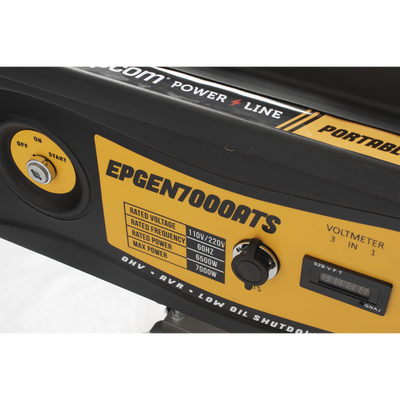 EPCOM POWERLINE - Generador a Gasolina / Planta de Emergencia con Encendido Automático, 6.5KW, 220Vac 2 Fases, Jaula con Ruedas para Fácil Traslado