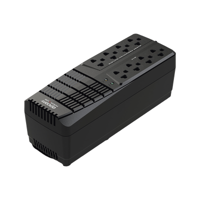 EPCOM POWERLINE - Regulador de Voltaje 1000 VA-500 W /  4 Contactos con AVR / 4 Contactos con Supresor de Picos / Protección RJ11