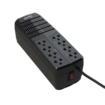 EPCOM POWERLINE - Regulador de Voltaje 1000 VA-500 W /  4 Contactos con AVR / 4 Contactos con Supresor de Picos / Protección RJ11
