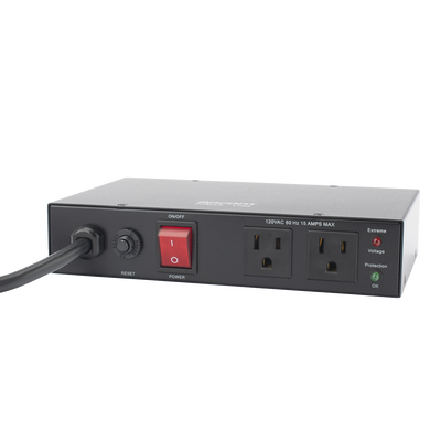 EPCOM POWERLINE - Acondicionador de Voltaje / Entrada 120 Vca / 2 salidas @ 120 Vca NEMA 5-15R / 1,800 W / 15 A / Supresión de Picos / Filtro de Ruido EMI/RFI / Sin bracket