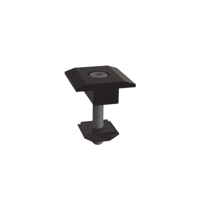 EPCOM POWERLINE - Sujetador Intermedio 30 mm para montaje de paneles solares en riel 5 Y 8 con anodizado negro
