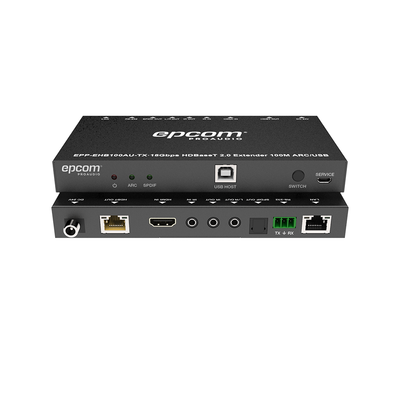 EPCOM PROAUDIO - Kit Extensor HDMI | 4K2K@60HZ | HDR 4:4:4 | HDBaseT | 100M | Salida de Audio | HDCP 2.2 | IR Bidireccional | Admite la función USB KVM