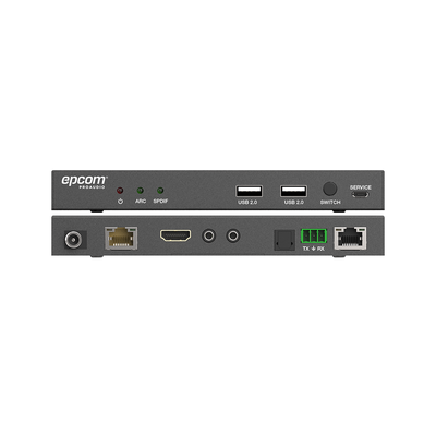 EPCOM PROAUDIO - Kit Extensor HDMI | 4K2K@60HZ | HDR 4:4:4 | HDBaseT | 100M | Salida de Audio | HDCP 2.2 | IR Bidireccional | Admite la función USB KVM