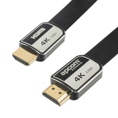 EPCOM PROAUDIO - Cable HDMI de 1 Metro (3.28 Pies) | Alta Definición | Versión 2.0 | Alta Velocidad 18Gbps | 4K@60Hz | Conectores Chapados en Oro | Tipo Plano