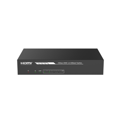 EPCOM PROAUDIO - Splitter mas Extensor de Video | 1x4 | ProAV | HDBaseT™ | 120m en 4K@60Hz | 150m en 1080p@60Hz | Cat6/6a/7 | Gestión Avanzada EDID | Control IR y RS232 | PoC | Salida de Audio
