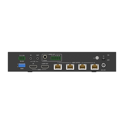 EPCOM PROAUDIO - Splitter mas Extensor de Video | 1x4 | ProAV | HDBaseT™ | 120m en 4K@60Hz | 150m en 1080p@60Hz | Cat6/6a/7 | Gestión Avanzada EDID | Control IR y RS232 | PoC | Salida de Audio