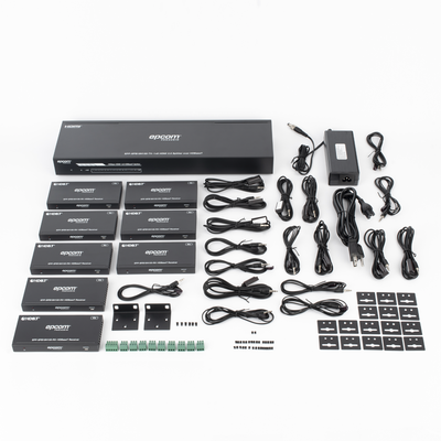 EPCOM PROAUDIO - Splitter mas Extensor de Video | 1x8 | ProAV | HDBaseT™ | 120m en 4K@60Hz | 150m en 1080p@60Hz | Cat6/6a/7 | Gestión Avanzada EDID | Control IR y RS232 | PoC | Salida de Audio