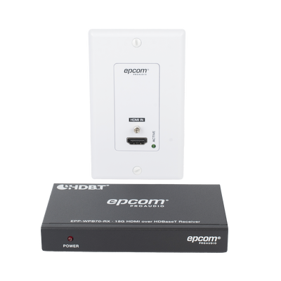 EPCOM PROAUDIO - Kit Extensor HDBaseT | 4K2K@60Hz 40m | 1080p 70m | Función PoC | IR Bidireccional | RS-232 |