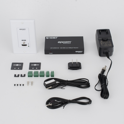 EPCOM PROAUDIO - Kit Extensor HDBaseT | 4K2K@60Hz 40m | 1080p 70m | Función PoC | IR Bidireccional | RS-232 |