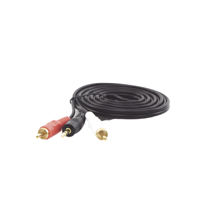 EPCOM PROAUDIO - Convertidor 3.5mm Estéreo a 2 RCA Macho 1.83m | para Aplicaciones de Audio | Compatible con Amplificadores VSSL y Epcom ProAudio