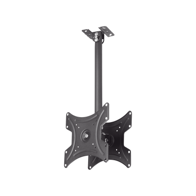 EPCOM - Montaje de Techo Universal Doble  para Monitores de 17 a  42" | Soporta hasta 22 KG x monitor/ VESA 75X75, 100X100, 200X200 / Acero / Montaje Telescopico de 50 cm hasta 80cm
