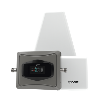 EPCOM - Kit Amplificador de Señal Celular 4G / Mejora las llamadas convencionales y VoLTE / Soporta los datos de las tecnologías 2G, 3G y 4G de TELCEL, AT&T y MOVISTAR / Cubre hasta 600 m2.