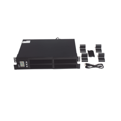 EPCOM POWERLINE - UPS de 1000VA/900W / Topología On-Line Doble Conversión / Entrada y Salida de 120 Vca / Clavija de Entrada NEMA 5-15P / Pantalla LCD Configurable /Formato Rack/Torre