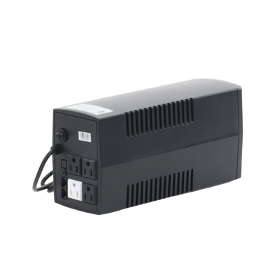 EPCOM POWERLINE - UPS de 600VA/360W / Topología Línea Interactiva / Entrada y Salida 120 Vca / Clavija NEMA 5-15P / 4 Tomas NEMA 5-15R/ Sin Protector RJ11 ni RJ45