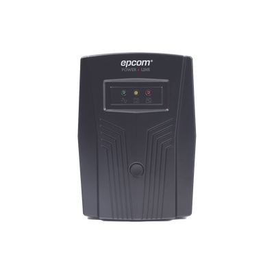 EPCOM POWERLINE - UPS de 600VA/360W / Topología Línea Interactiva / Entrada y Salida 120 Vca / Clavija NEMA 5-15P / 4 Tomas NEMA 5-15R/ Sin Protector RJ11 ni RJ45