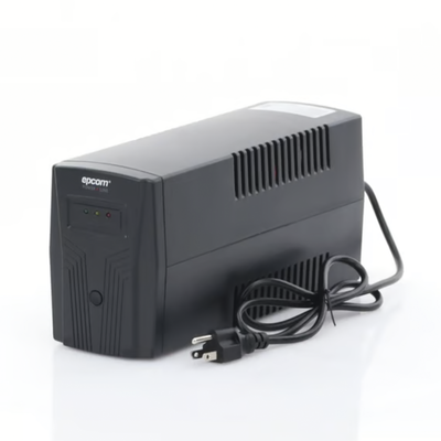 EPCOM POWERLINE - UPS de 850VA/510W / Topología Línea Interactiva / Entrada y Salida 120 Vca / Regulador de Voltaje AVR 80-150 Vca / Clavija NEMA 5-15P / 4 Tomas NEMA 5-15R /Sin RJ11 ni RJ45