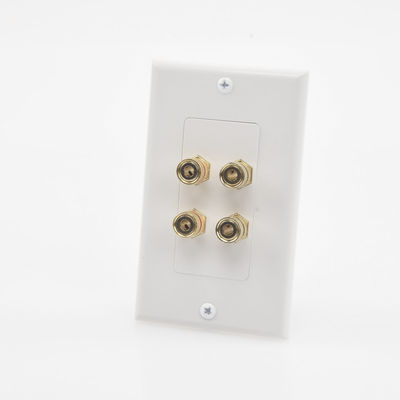 EPCOM PROAUDIO - Placa de Pared | Postes de Unión Tipo Banana | Conexión para 2 Altavoces | Fácil Instalación | Conectores Chapados en Oro