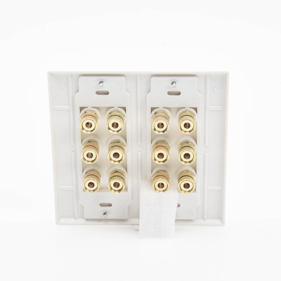 EPCOM PROAUDIO - Placa de Pared | Postes de Unión Tipo Banana | Conexión para 6 Altavoces | Fácil Instalación | Conectores Chapados en Oro