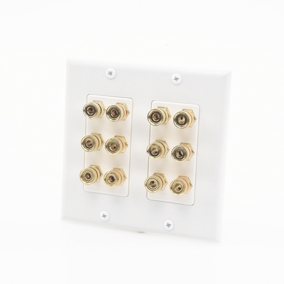 EPCOM PROAUDIO - Placa de Pared | Postes de Unión Tipo Banana | Conexión para 6 Altavoces | Fácil Instalación | Conectores Chapados en Oro