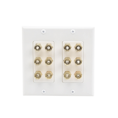 EPCOM PROAUDIO - Placa de Pared | Postes de Unión Tipo Banana | Conexión para 6 Altavoces | Fácil Instalación | Conectores Chapados en Oro