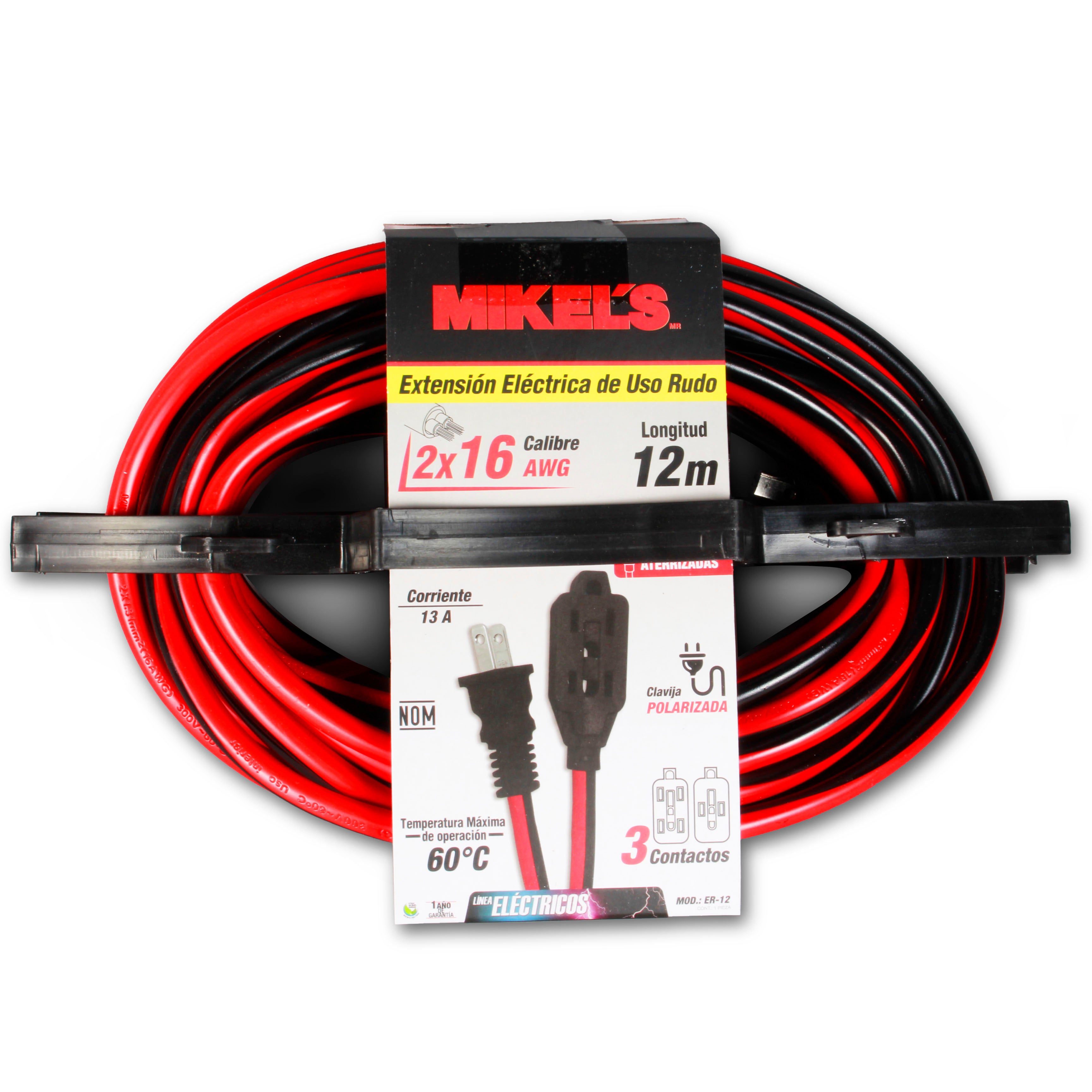 Extensión eléctrica uso rudo (12 mts)