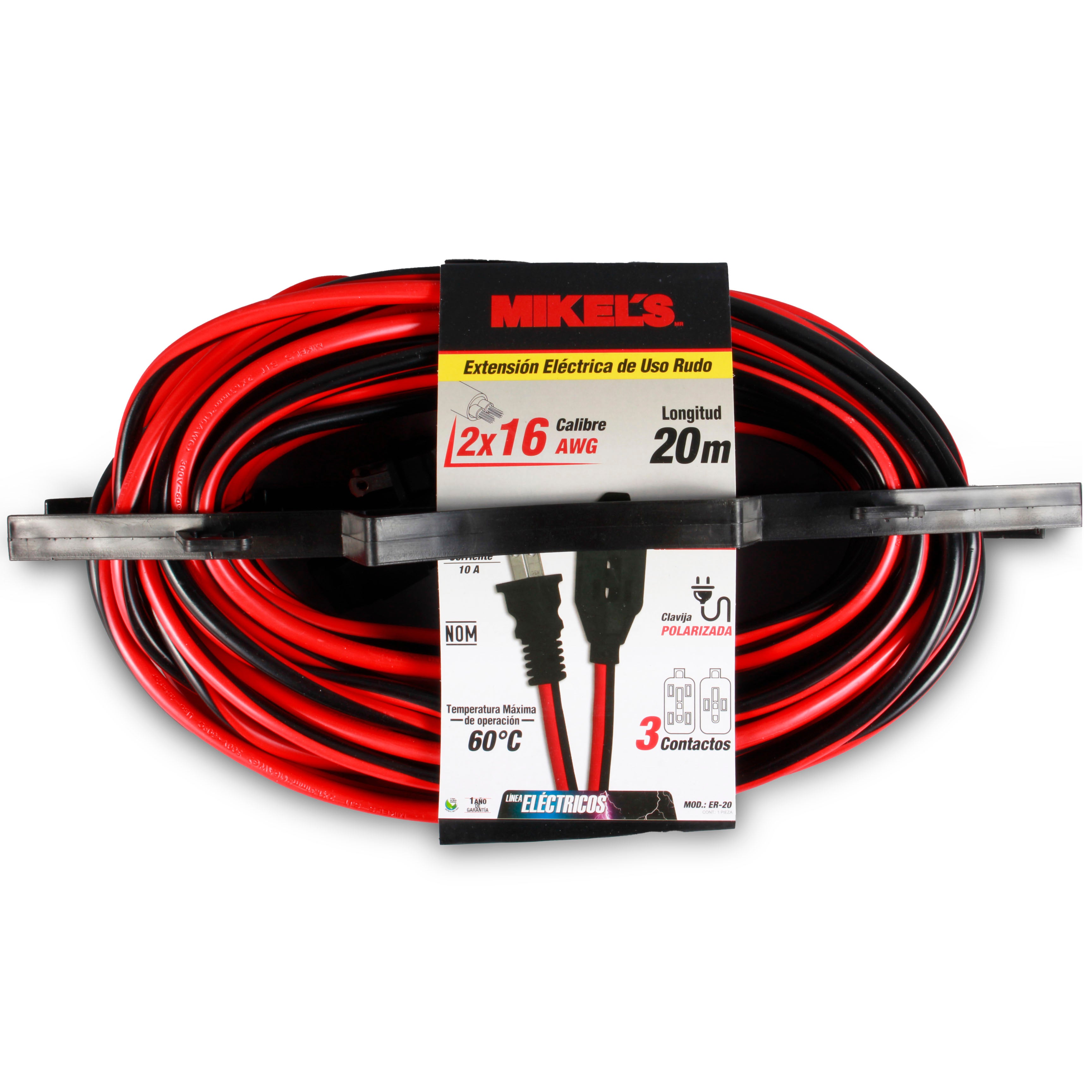 Extensión eléctrica uso rudo (20 mts)