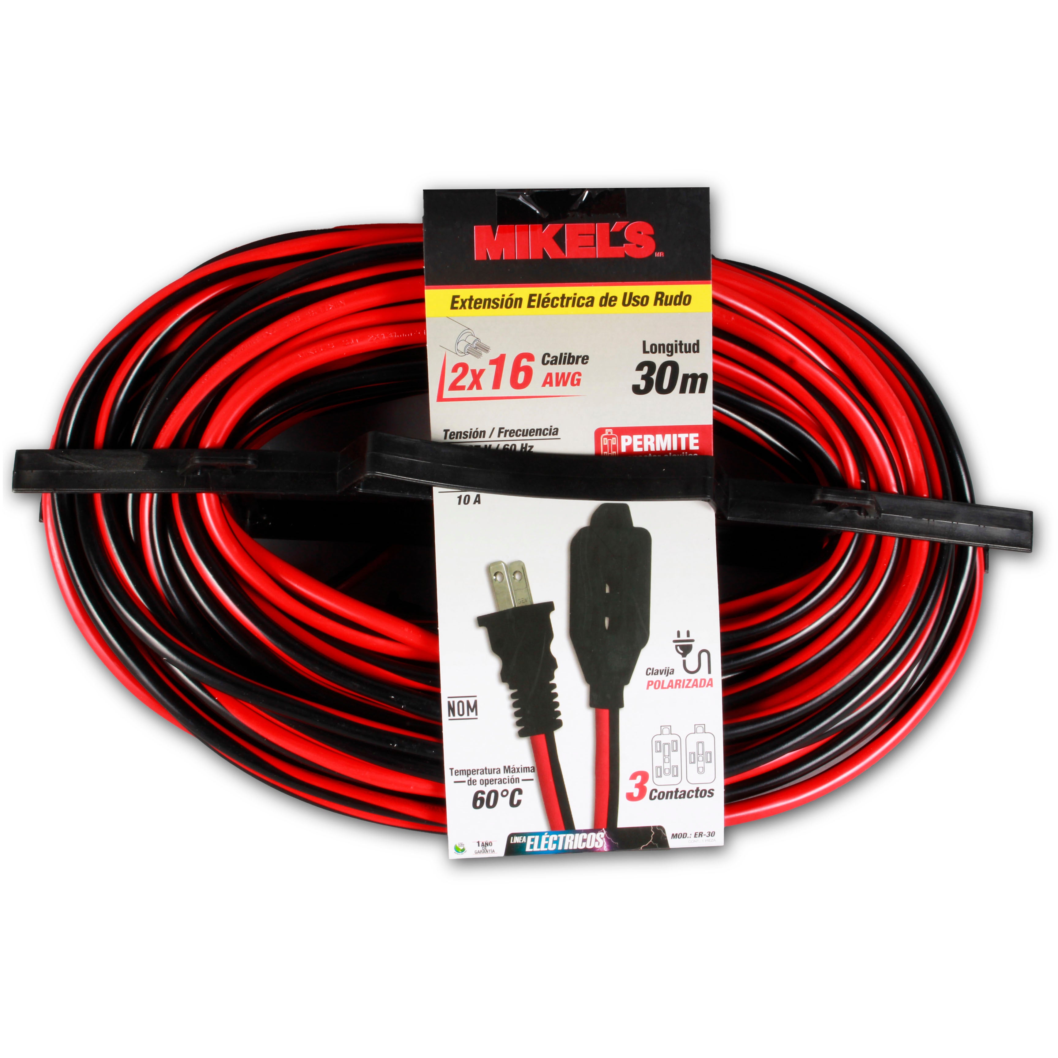 Extensión eléctrica uso rudo (30 mts)