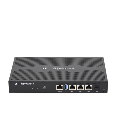 UBIQUITI - EdgeRouter 4, con 3 puertos 10/100/1000 Mbps + 1 puerto SFP, con funciones avanzadas de ruteo