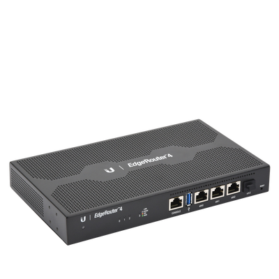 UBIQUITI - EdgeRouter 4, con 3 puertos 10/100/1000 Mbps + 1 puerto SFP, con funciones avanzadas de ruteo
