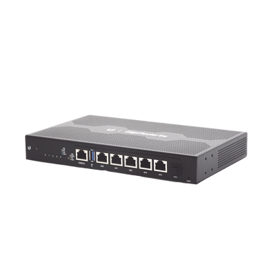 UBIQUITI - EdgeRouter 6 PoE pasivo 24 V, con 5 puertos 10/100/1000 Mbps + 1 puerto SFP, con funciones avanzadas de ruteo