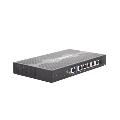 UBIQUITI - EdgeRouter 6 PoE pasivo 24 V, con 5 puertos 10/100/1000 Mbps + 1 puerto SFP, con funciones avanzadas de ruteo