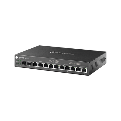 TP-LINK - Router Omada VPN / SDN Multi-WAN 1G / Switch con PoE y Controlador  / 2 puerto WAN/LAN SFP 1G / 1 Puerto RJ45 WAN / 1 Puerto WAN/LAN RJ45 / 8 Puertos PoE+ LAN RJ45 /  24,980 Sesiones Concurrentes
